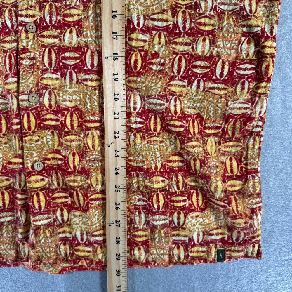 Vintage Royal Robbins Hawaiian Shirt Men Large Yellow Red Paisley Travel Comfort - Picture 7 of 10